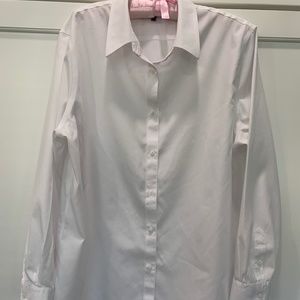 Classic White Button Front Jones New York Blouse Size XL